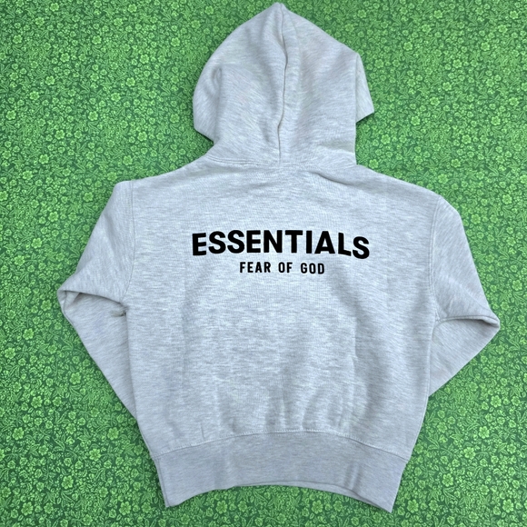 Essentials Light Oatmeal Hoodie Sweater for Kids - Picture 8 of 16